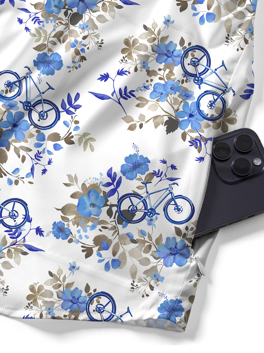 Orionride Flowers In Bloom Zipper Pockets Ultra Lightweight Short Sleeves Gravel Shirt