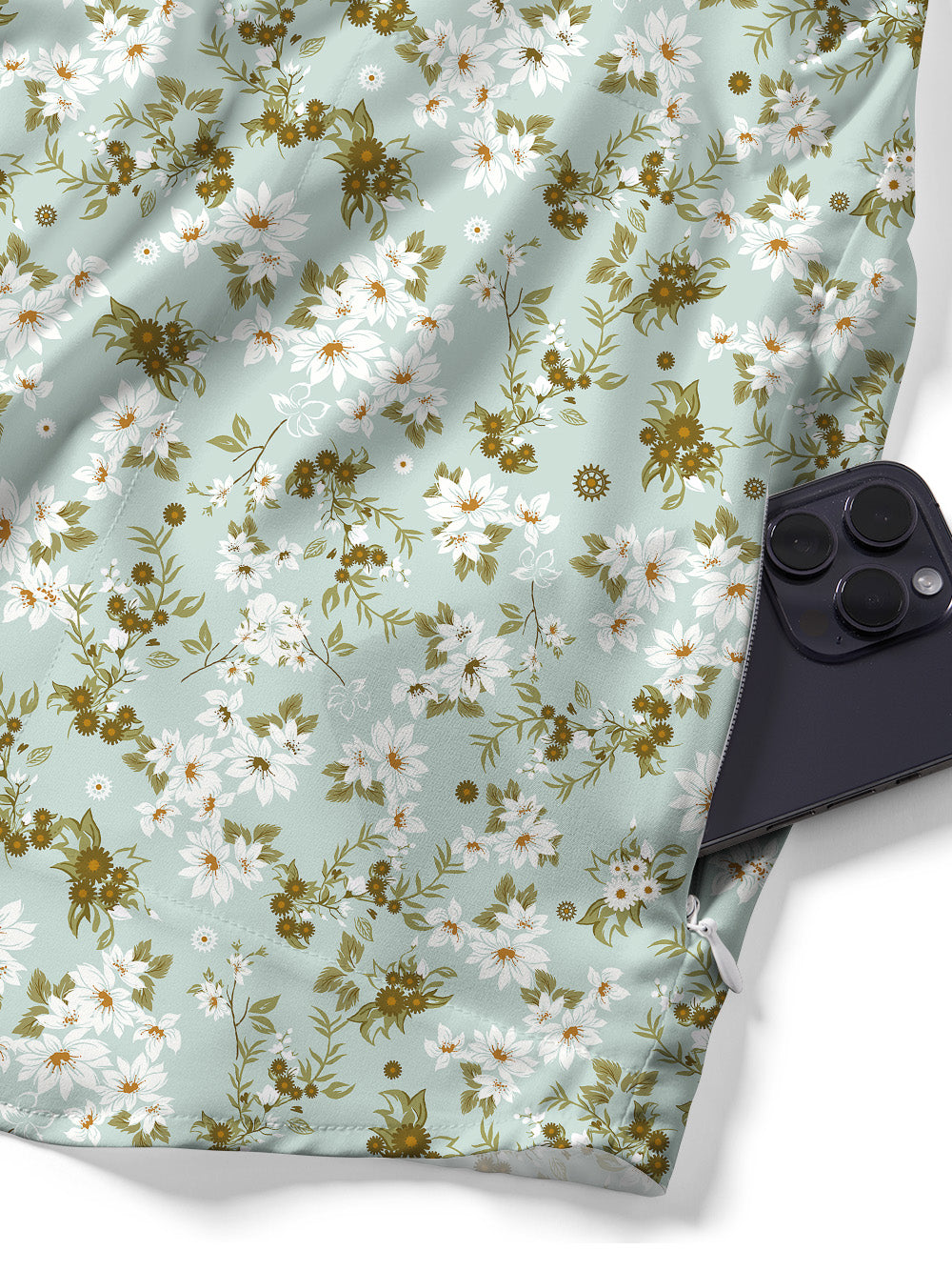 Orionride Blooming Flowers Zipper Pockets Ultra Lightweight Short Sleeves Gravel Shirt