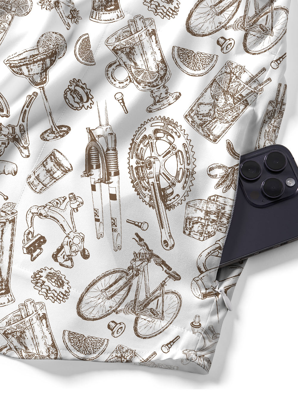 Orionride Cocktails And Parts Zipper Pockets Ultra Lightweight Short Sleeves Gravel Shirt