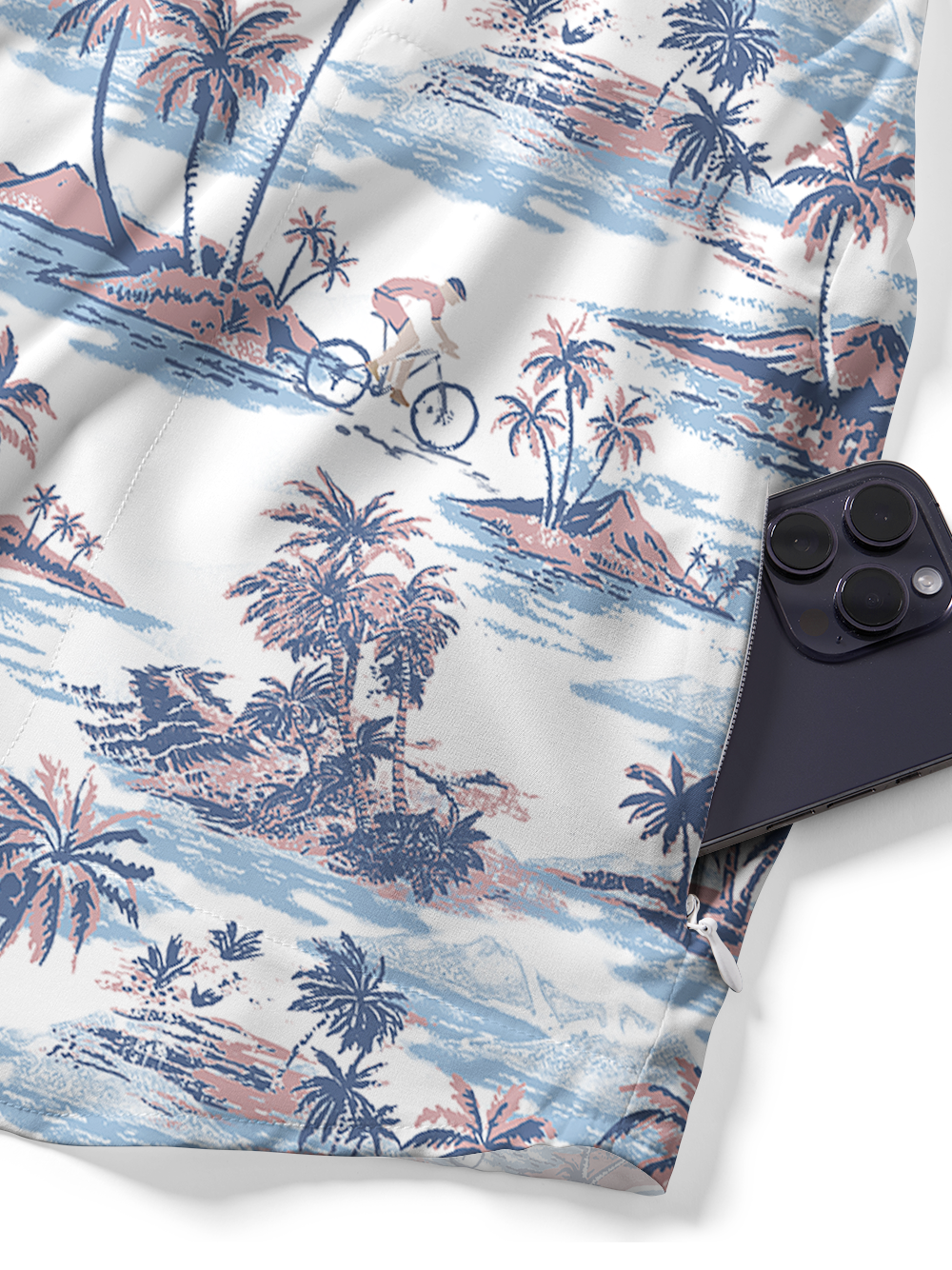 Orionride Dreamy Island Zipper Pockets Ultra Lightweight Short Sleeves Gravel Shirt