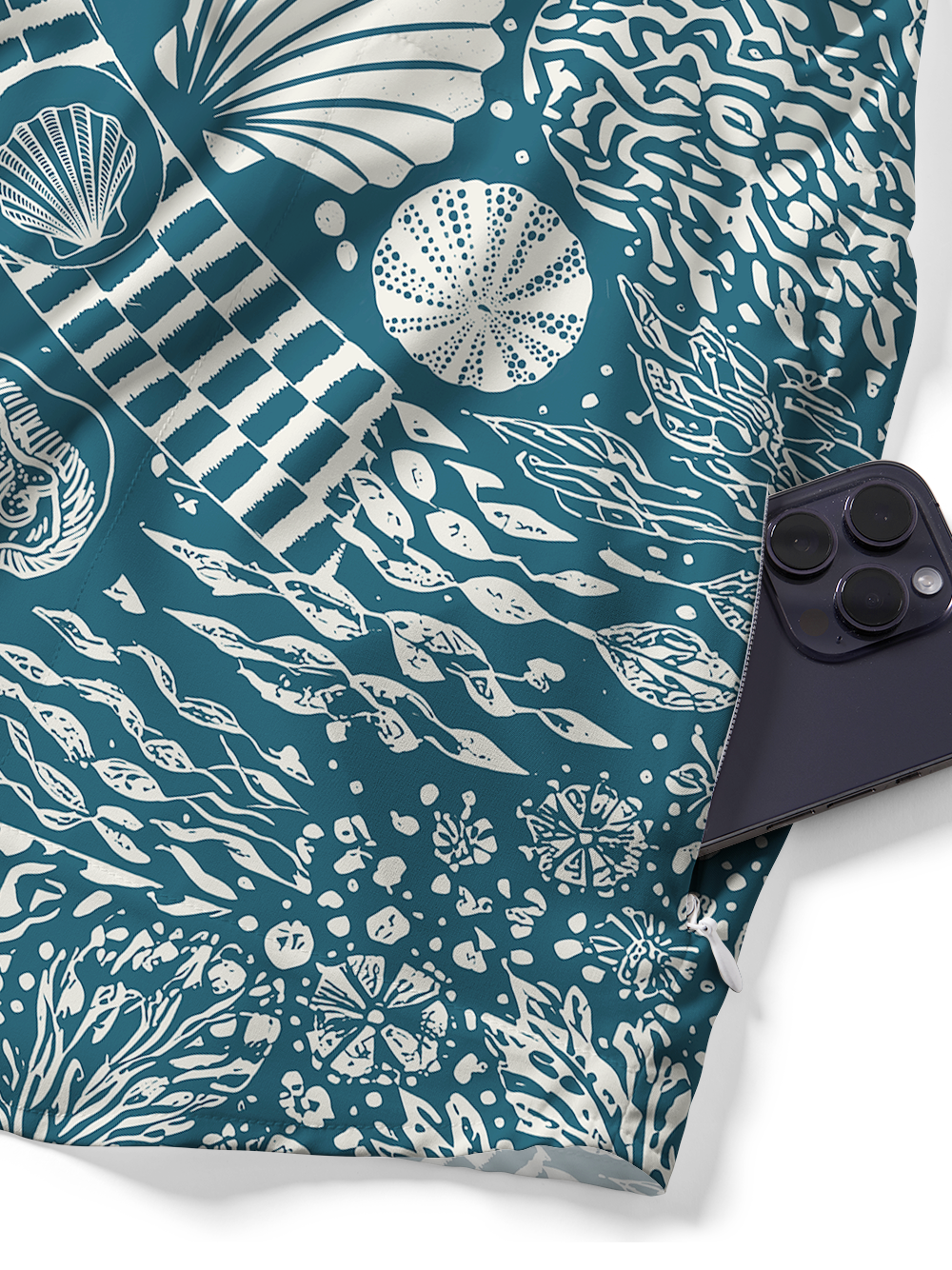 Orionride Starfish And Seashells Zipper Pockets Ultra Lightweight Short Sleeves Gravel Shirt