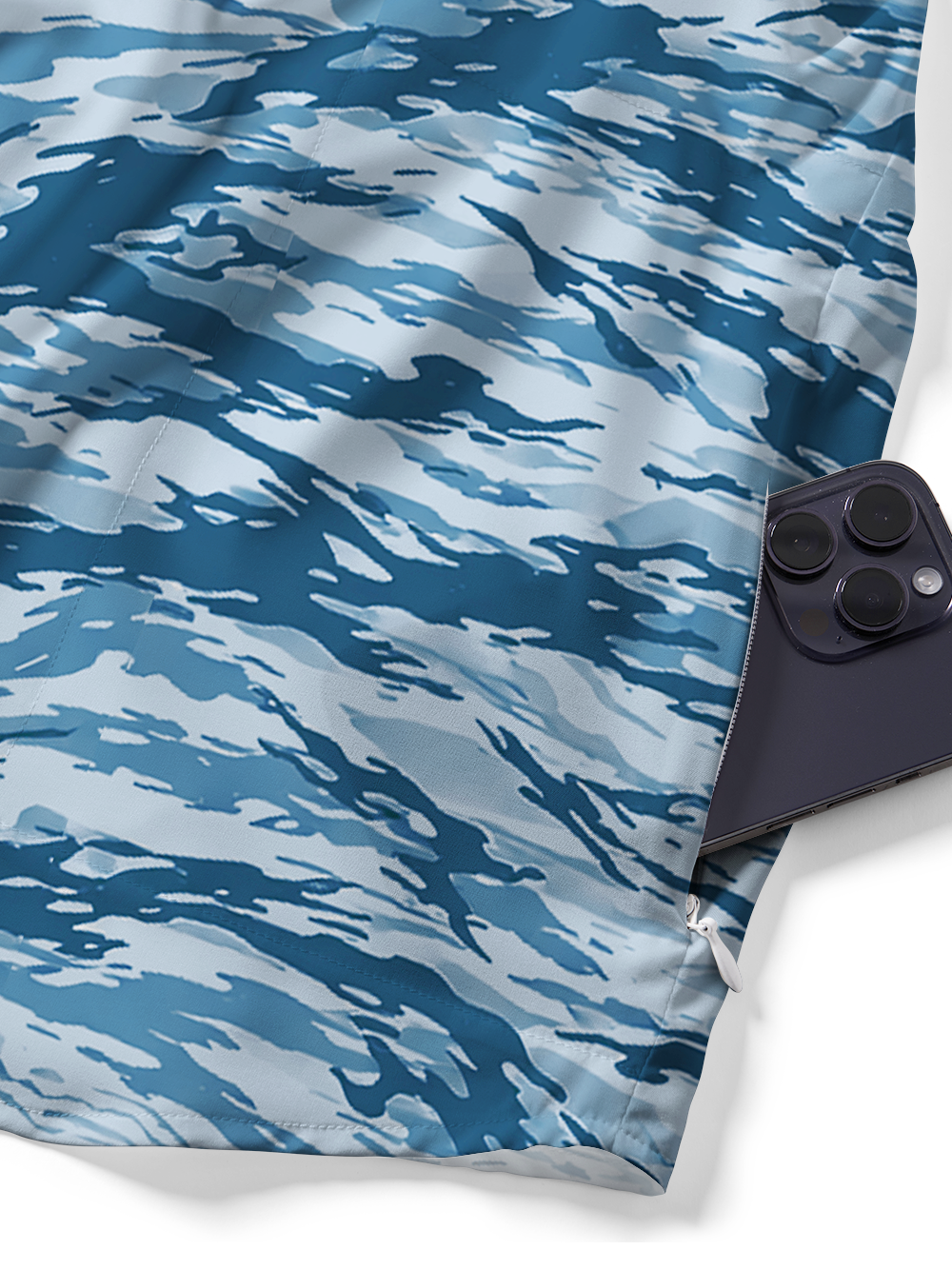 Orionride Blurry Ripples Zipper Pockets Ultra Lightweight Short Sleeves Gravel Shirt