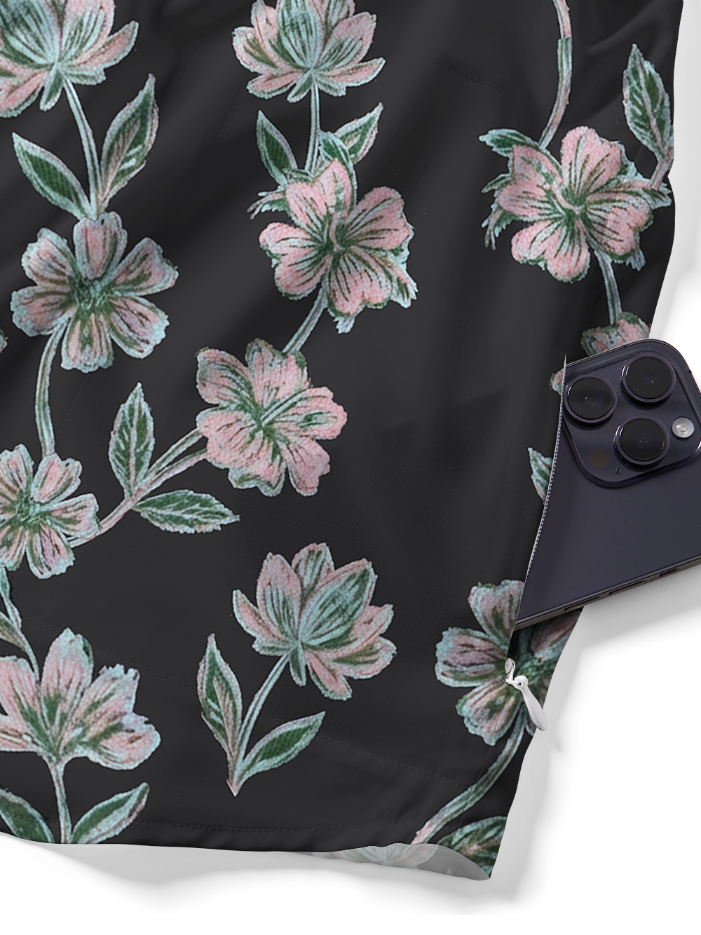 Orionride Crayon Flowers Zipper Pockets Ultra Lightweight Short Sleeves Gravel Shirt