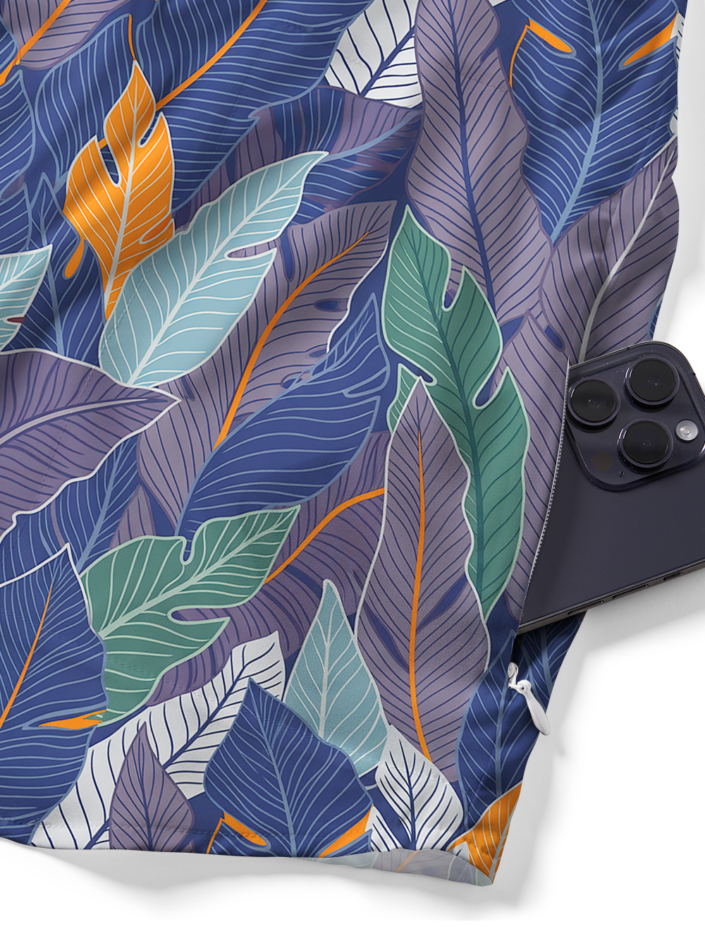 Orionride Plant Leaf Pattern Zipper Pockets Ultra Lightweight Short Sleeves Gravel Shirt