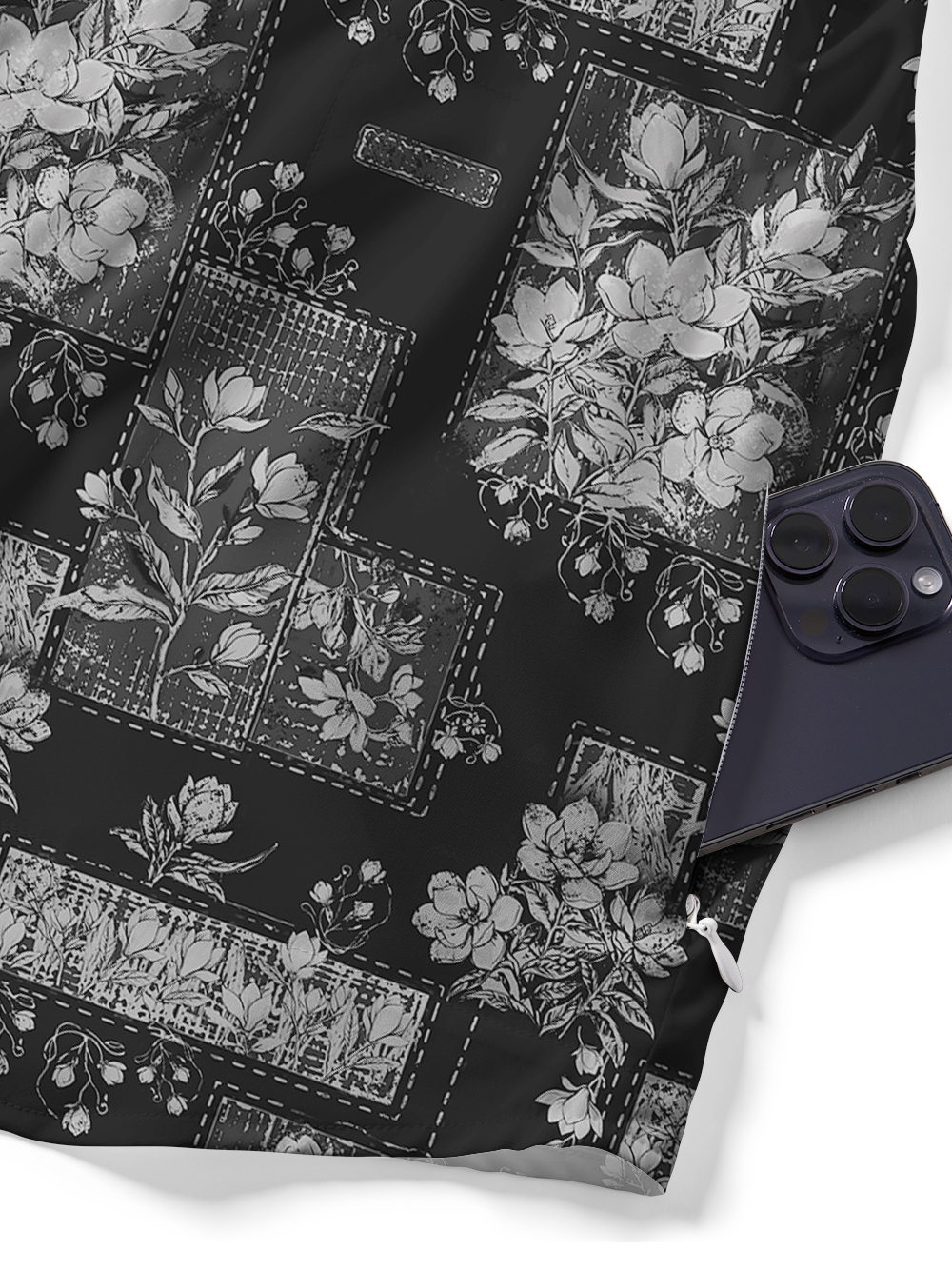 Orionride Flower Arrangement Zipper Pockets Ultra Lightweight Short Sleeves Gravel Shirt