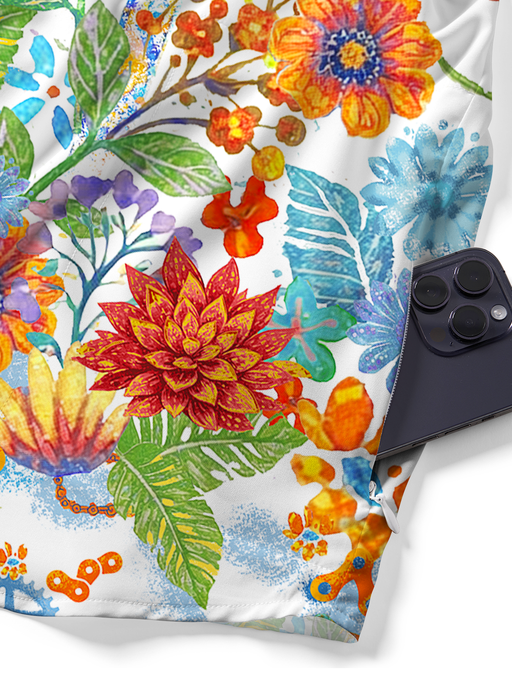 Orionride Brilliant Flower Room Zipper Pockets Ultra Lightweight Short Sleeves Gravel Shirt