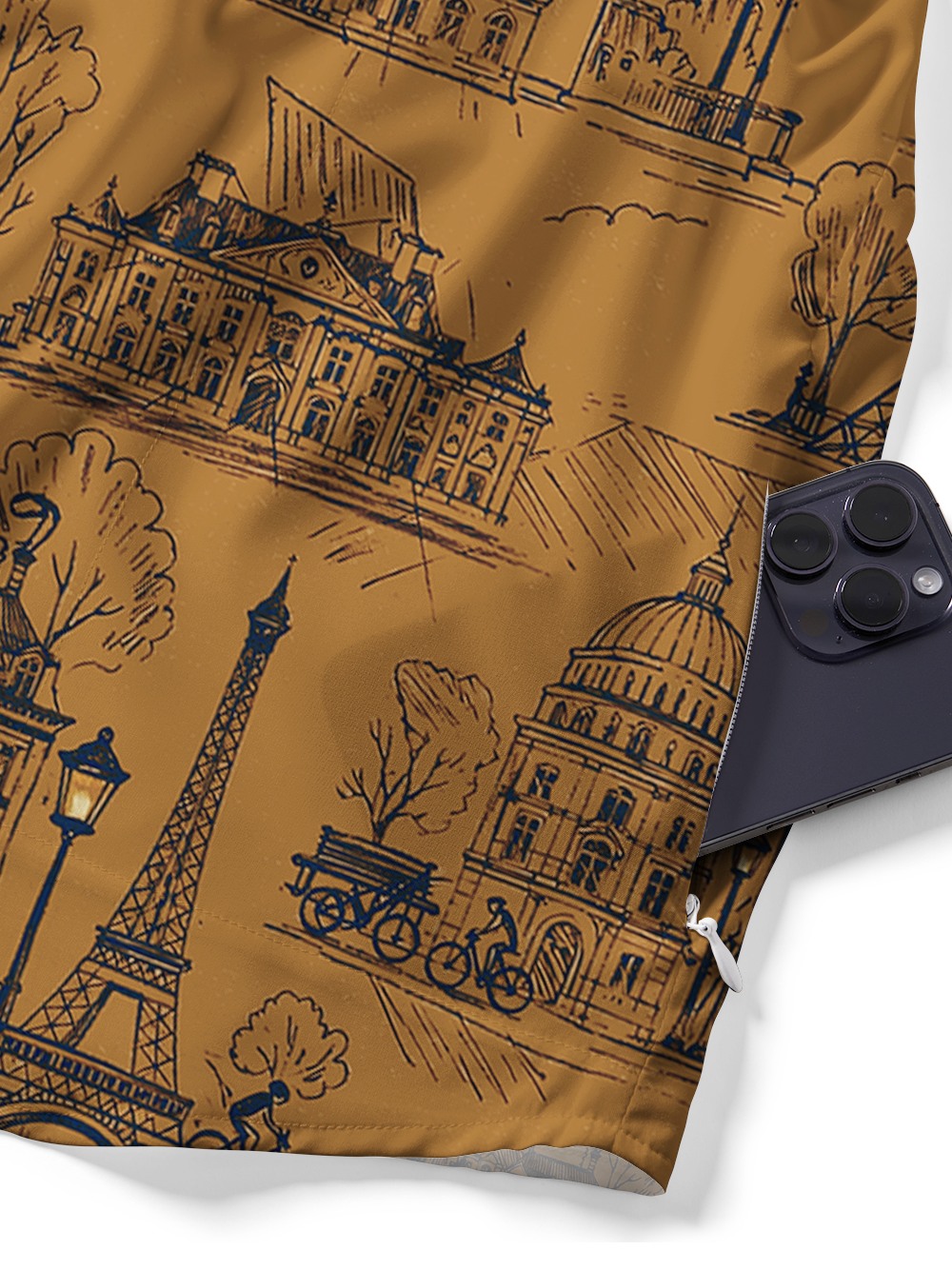 Orionride Traveling Through Paris Zipper Pockets Ultra Lightweight Short Sleeves Gravel Shirt