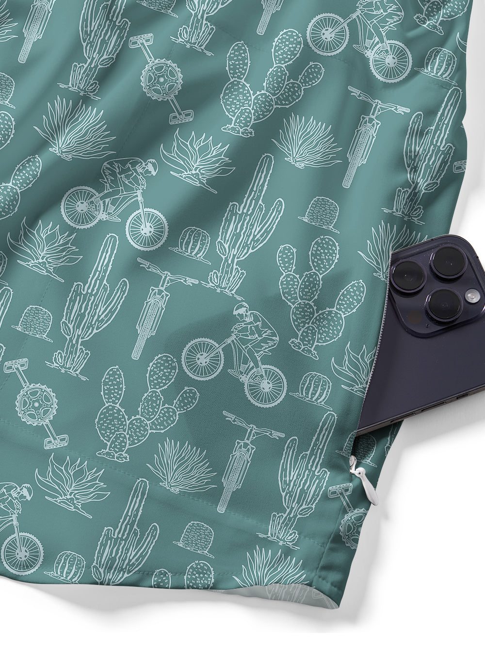 Orionride Desert Cactus Zipper Pockets Ultra Lightweight Short Sleeves Gravel Shirt