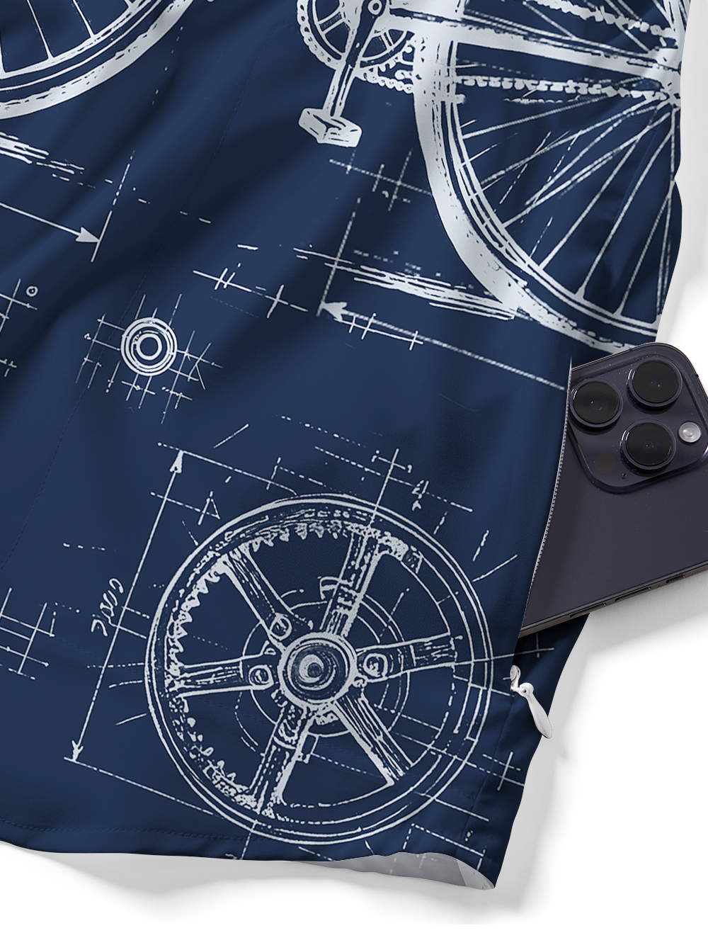 Orionride Bicycle Sketch Zipper Pockets Ultra Lightweight Short Sleeves Gravel Shirt