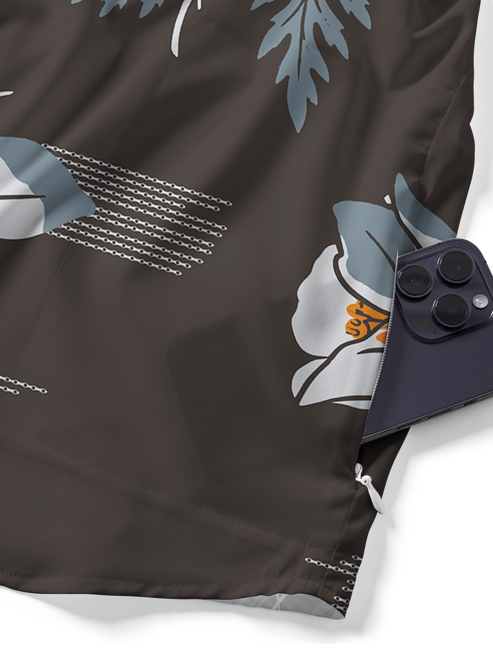 Orionride Floral Echoes Zipper Pockets Ultra Lightweight Short Sleeves Gravel Shirt