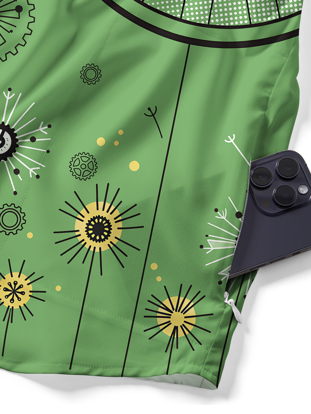 Orionride Mechanical Dandelion Zipper Pockets Ultra Lightweight Short Sleeves Gravel Shirt