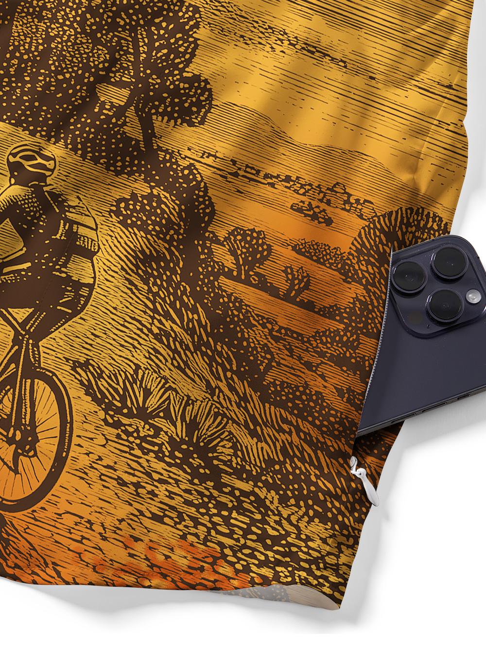Orionride Golden Forest Zipper Pockets Ultra Lightweight Short Sleeves Gravel Shirt