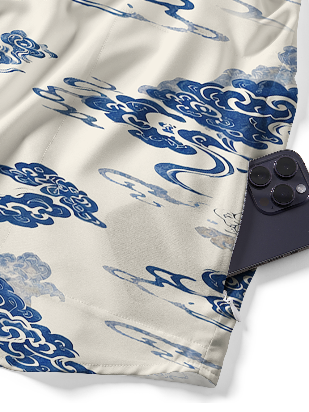 Orionride Auspicious Clouds Zipper Pockets Ultra Lightweight Short Sleeves Gravel Shirt