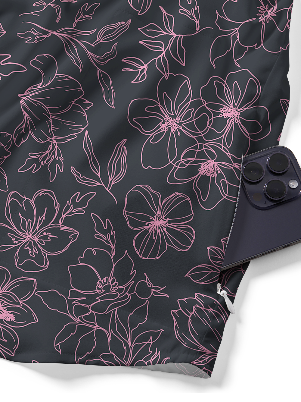 Orionride Gradient Flowers Zipper Pockets Ultra Lightweight Short Sleeves Gravel Shirt