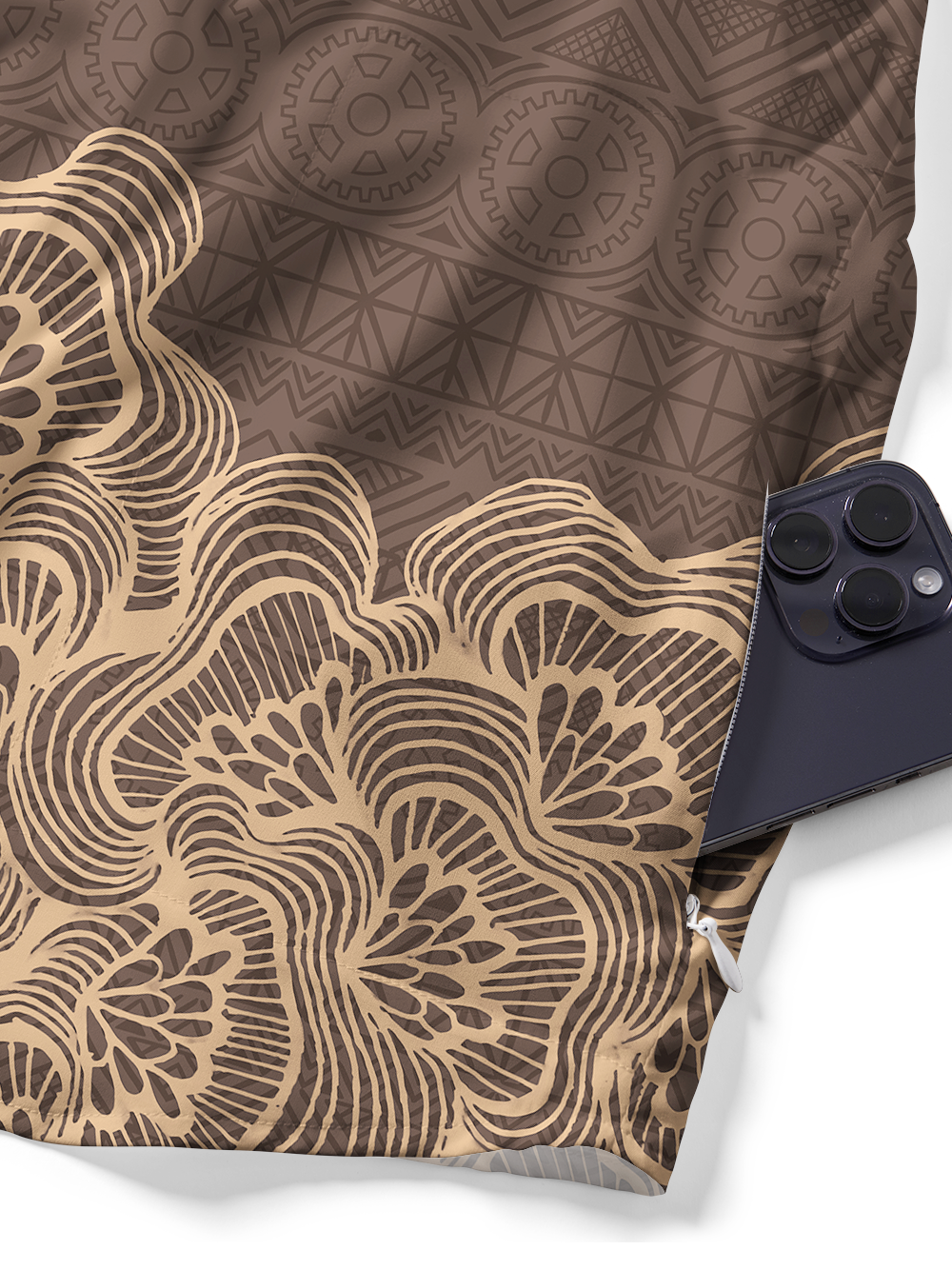 Orionride Floral Shadow Pattern Zipper Pockets Ultra Lightweight Short Sleeves Gravel Shirt