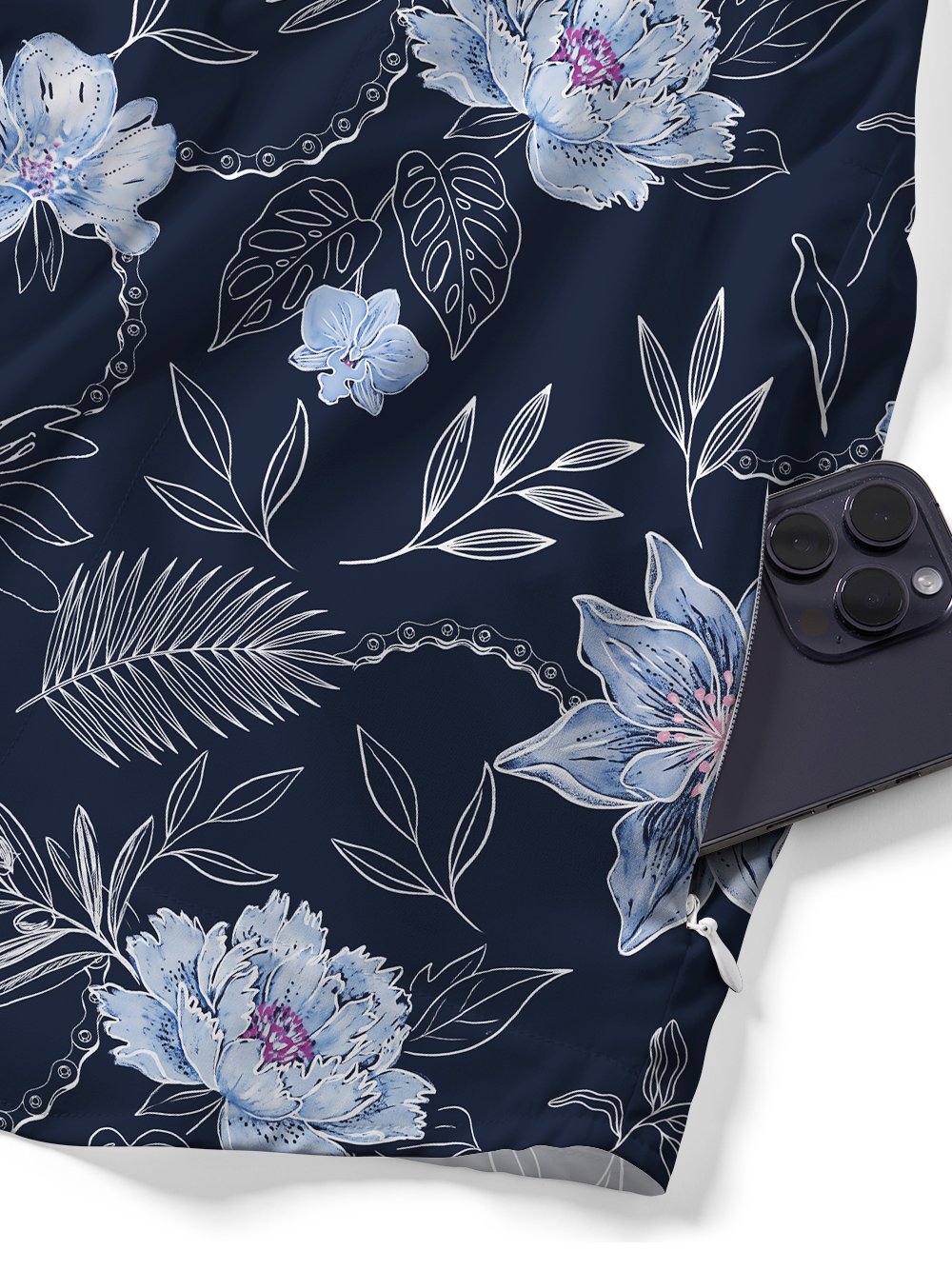 Orionride Midnight Bloom Zipper Pockets Ultra Lightweight Short Sleeves Gravel Shirt