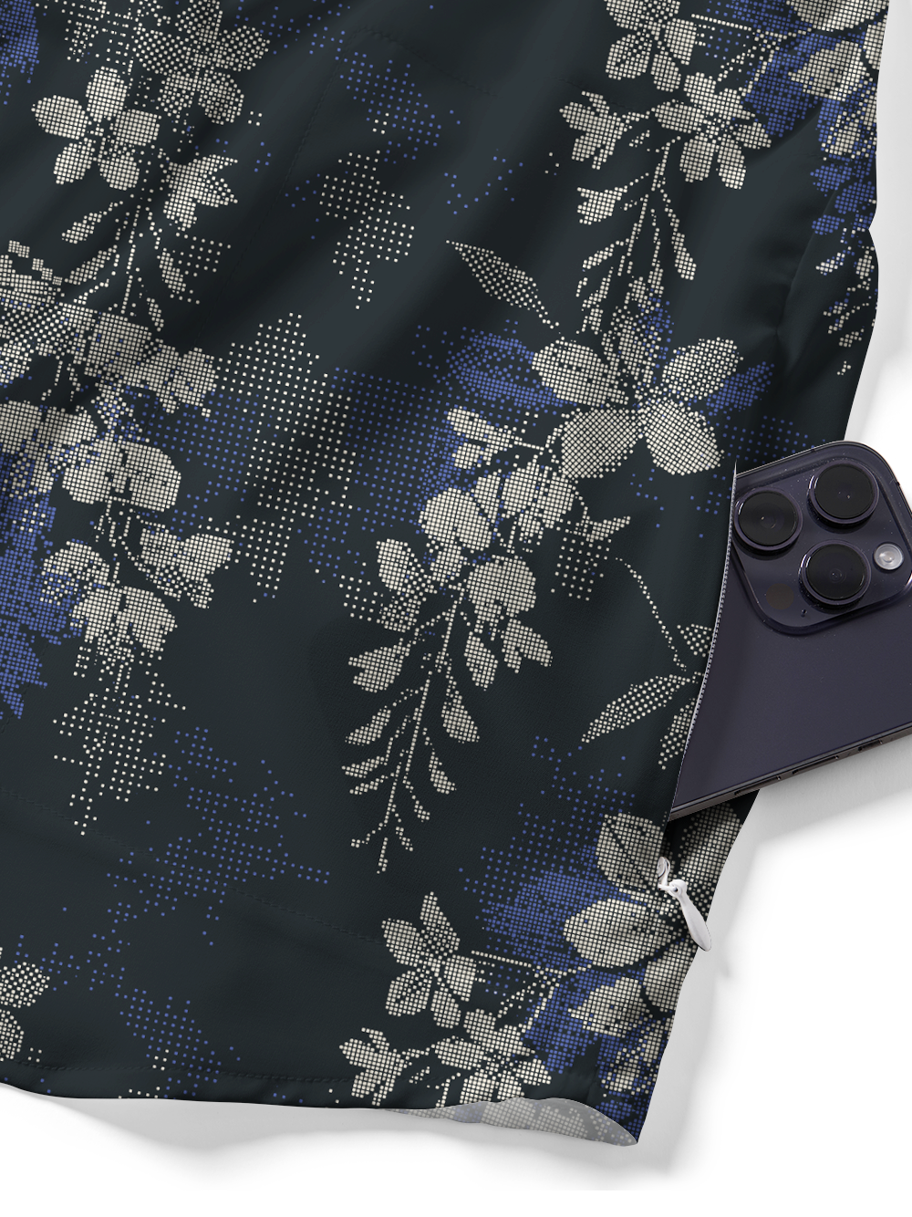 Orionride Pixel Flowers Zipper Pockets Ultra Lightweight Short Sleeves Gravel Shirt