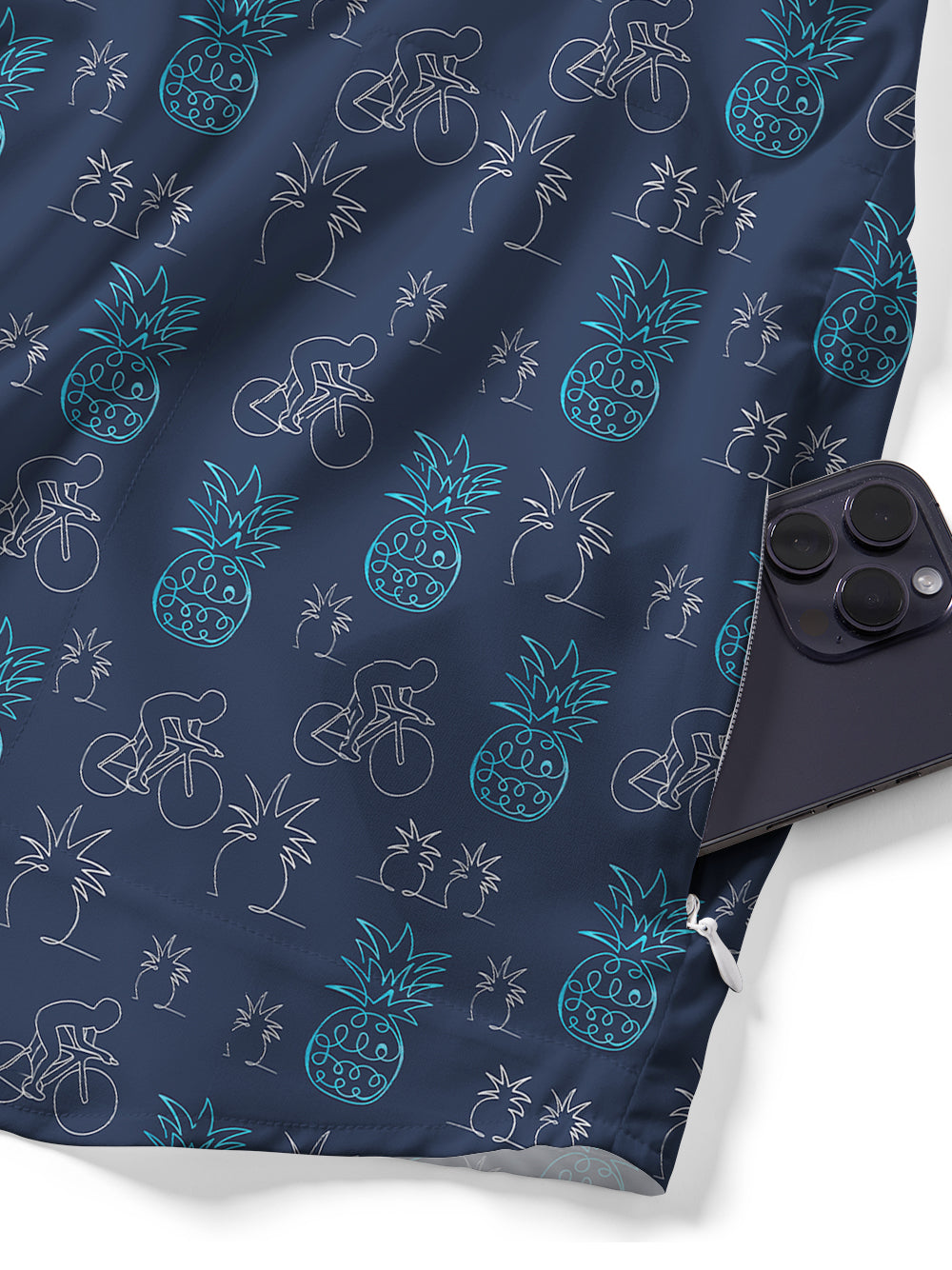 Orionride Pineapple Rider Zipper Pockets Ultra Lightweight Short Sleeves Gravel Shirt