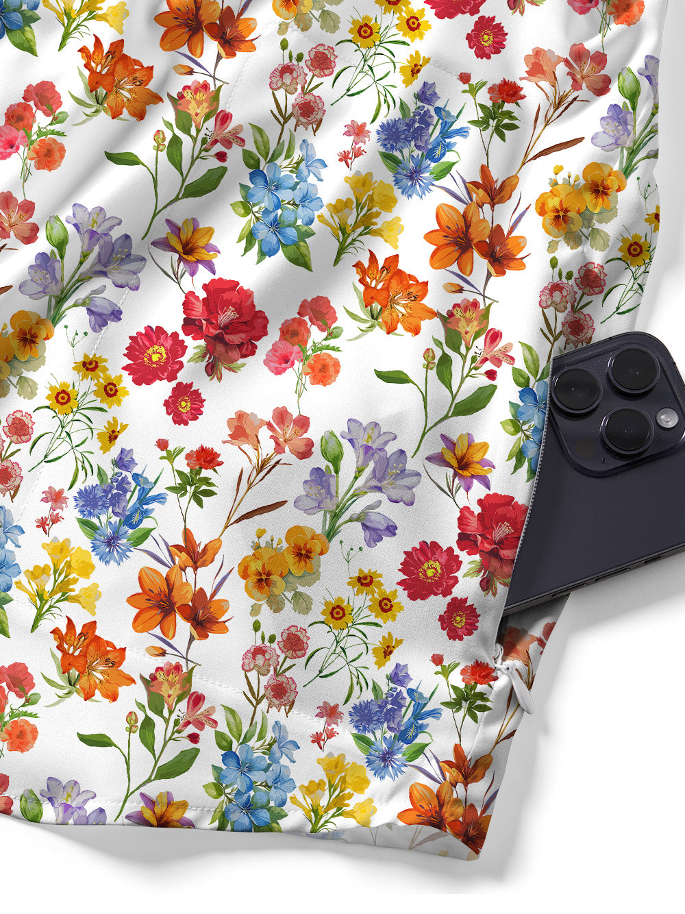 Orionride Sunshine Floral Zipper Pockets Ultra Lightweight Short Sleeves Gravel Shirt