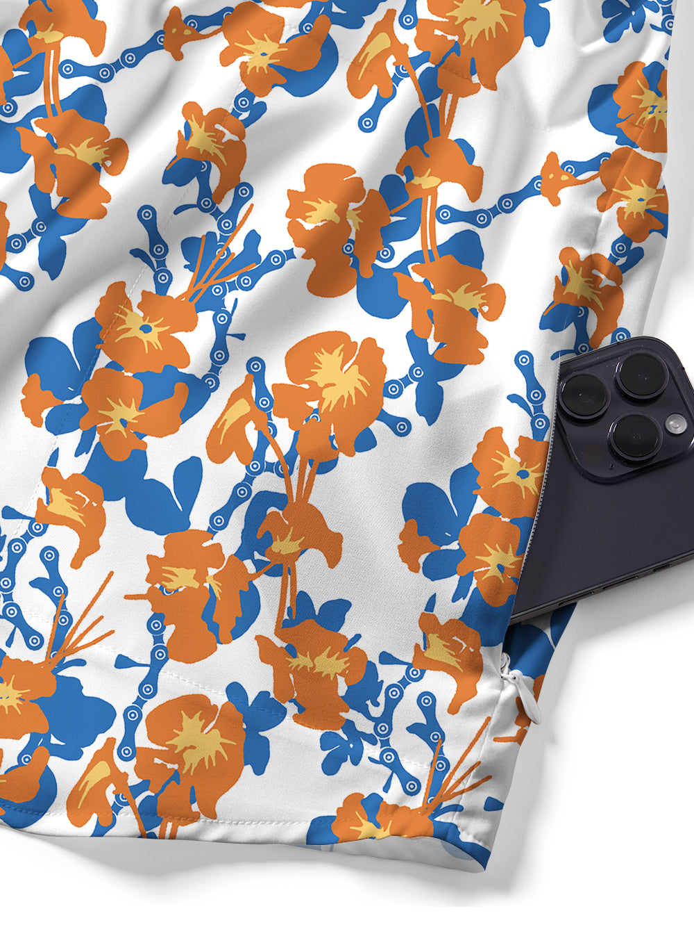 Orionride Unique Floral Chain Zipper Pockets Ultra Lightweight Short Sleeves Gravel Shirt