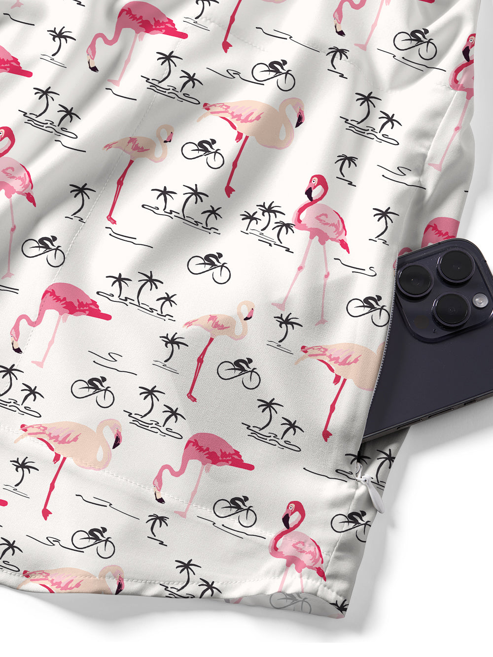 Orionride Pink Flamingo Zipper Pockets Ultra Lightweight Short Sleeves Gravel Shirt