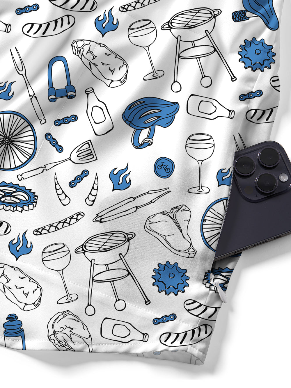 Orionride BBQ Steak Party Zipper Pockets Ultra Lightweight Short Sleeves Gravel Shirt