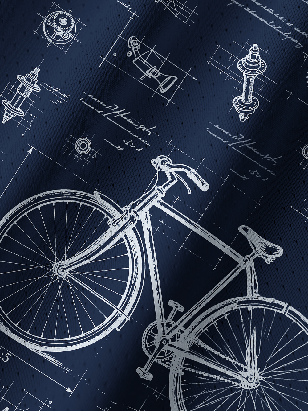 Orionride Bicycle Sketch Men's Stretchy Breathable Long Sleeve Gravel Shirt