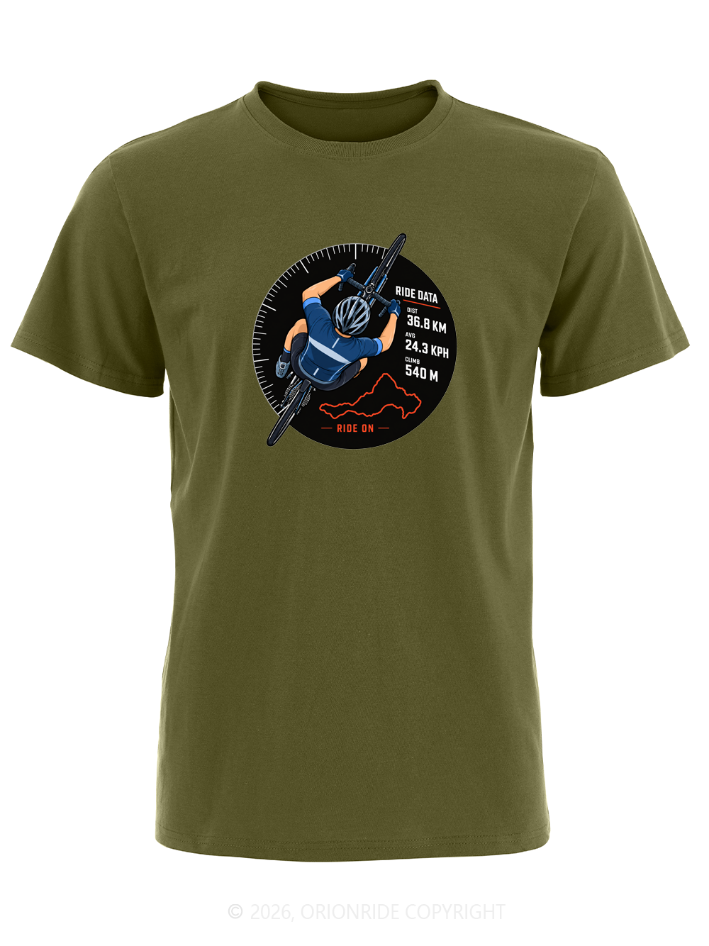 Orionride Ride Data Badge Short Sleeves Bike T-Shirt
