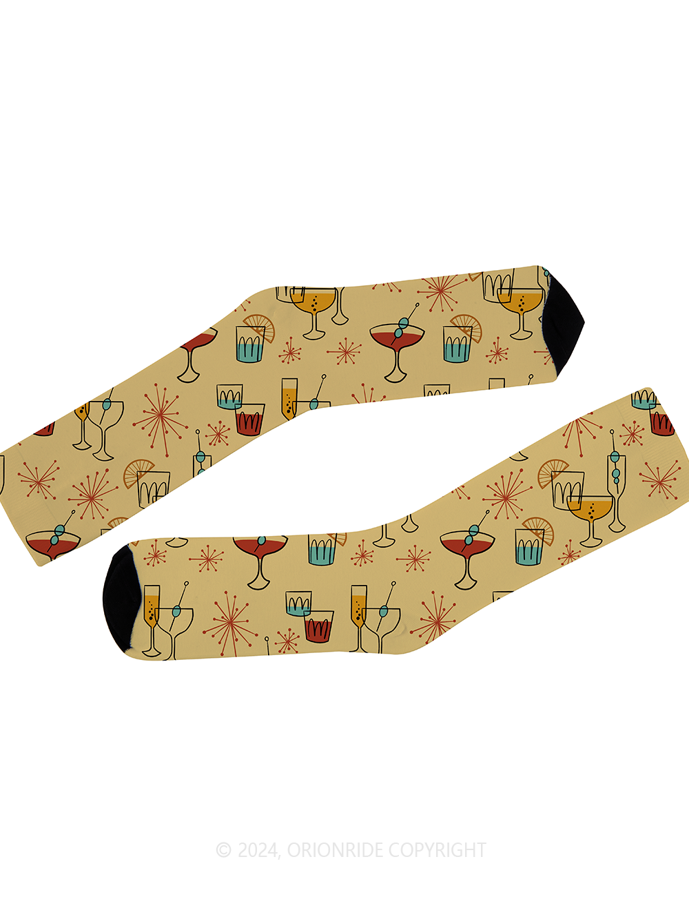 Orionride Wine Glass Fireworks Cycling Socks