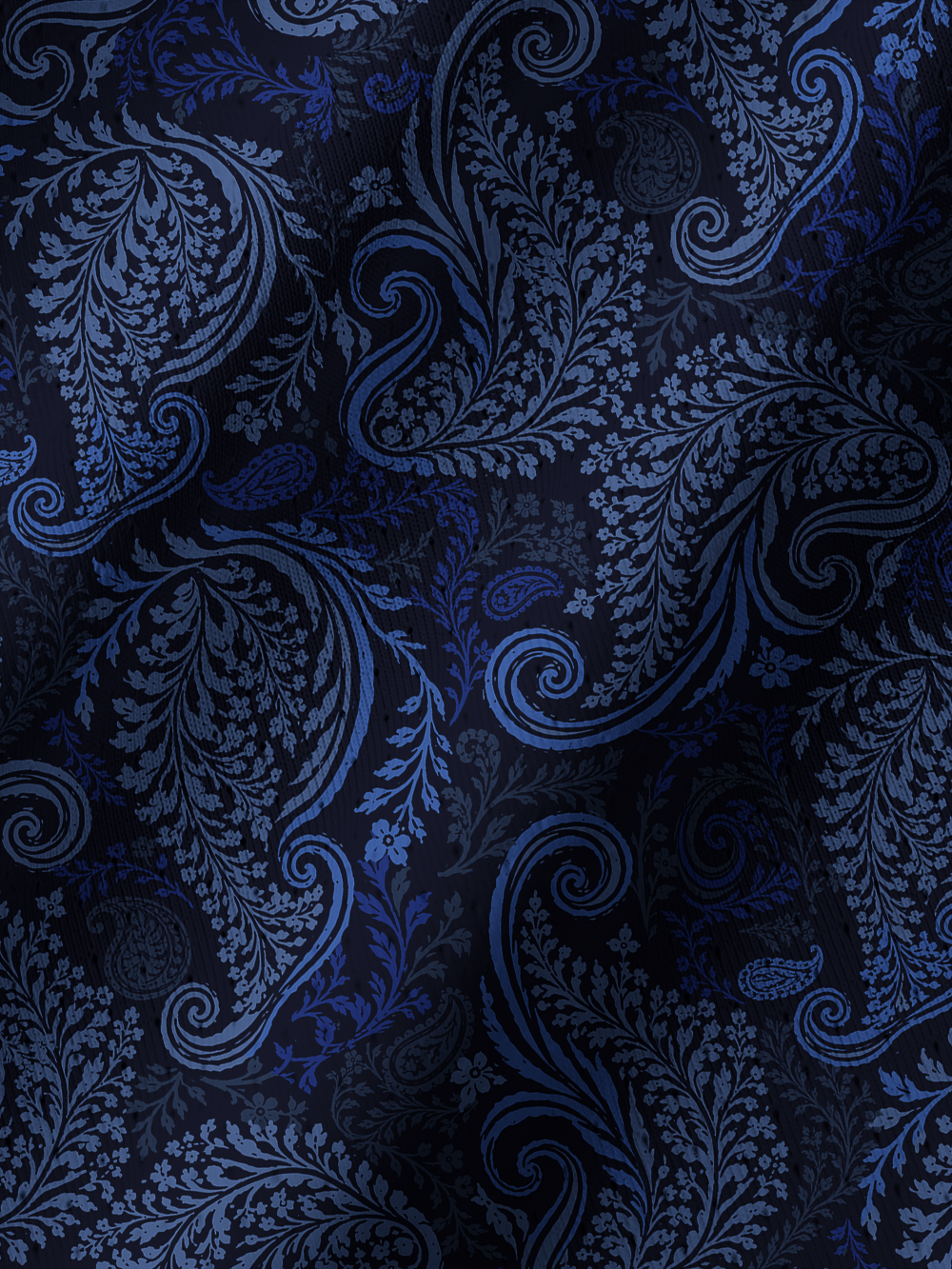 Orionride Blue Paisley Men's Stretchy Breathable Long Sleeve Gravel Shirt