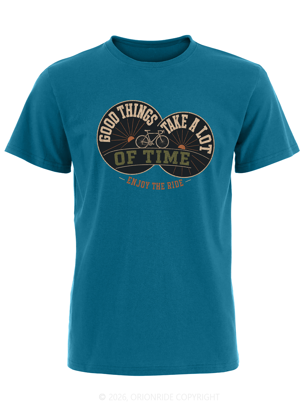 Orionride Vintage Wheel Short Sleeves Bike T-Shirt