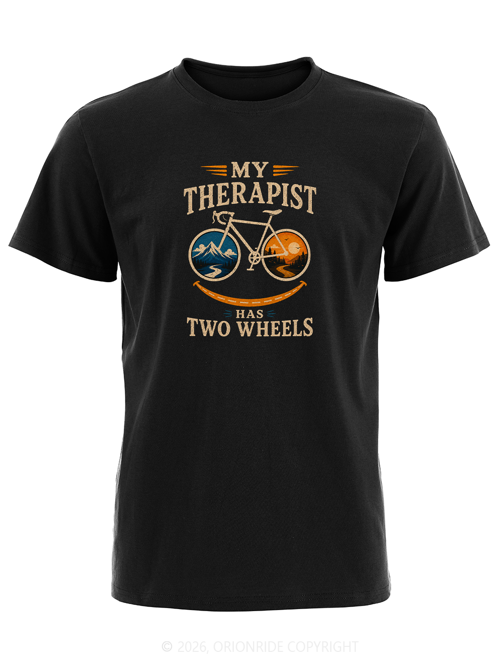 Orionride My Therapist Has Two Wheels Short Sleeves Bike T-Shirt