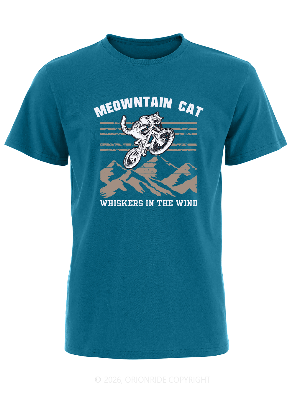 Orionride Cat Riding Short Sleeves Bike T-Shirt