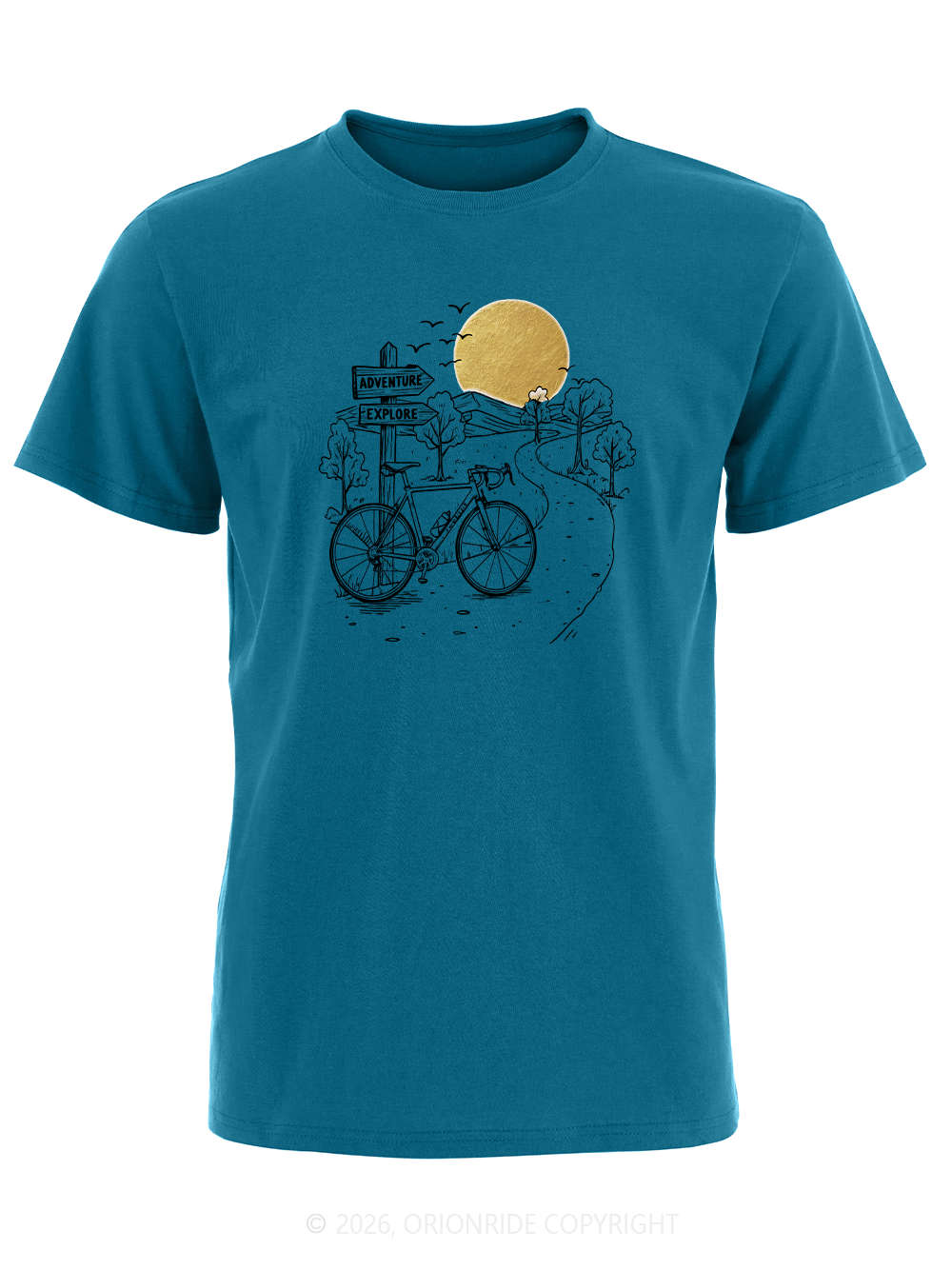 Orionride Sunset Bicycle Short Sleeves Bike T-Shirt