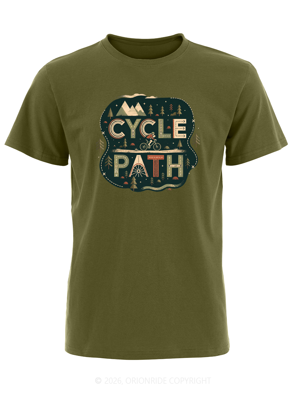 Orionride Word Cycle Path Short Sleeves Bike T-Shirt