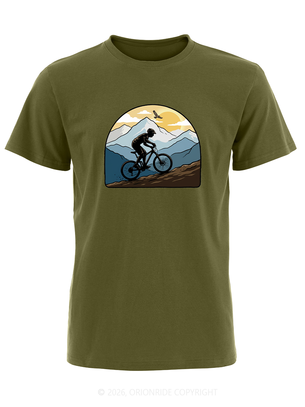 Orionride Sunset Silhouette Outlinet Short Sleeves Bike T-Shirt