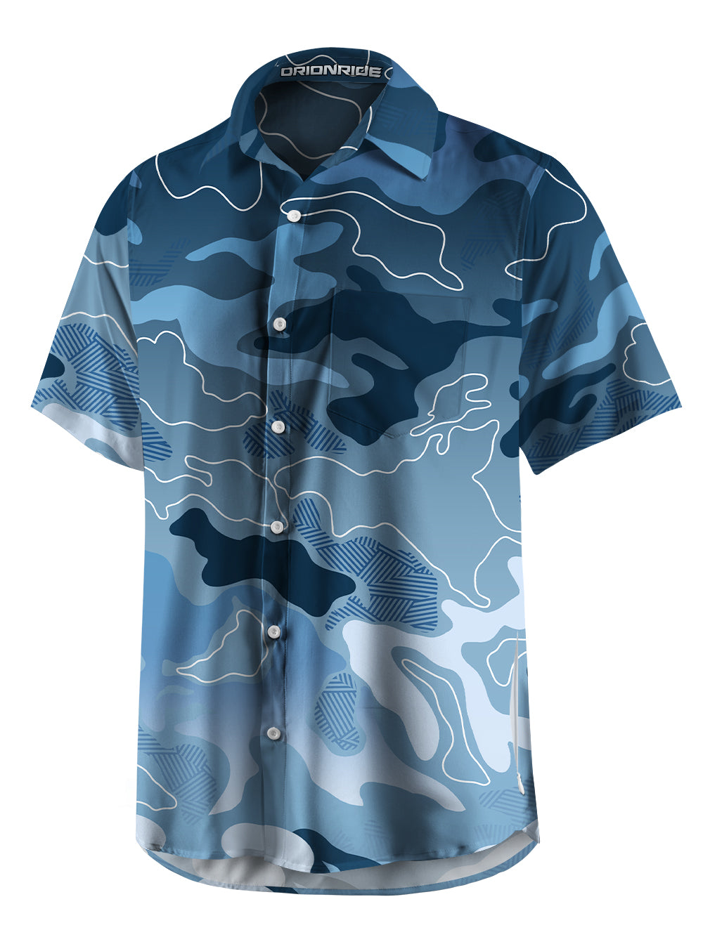 Orionride Gradient Ripple Zipper Pockets Ultra Lightweight Short Sleeves Gravel Shirt