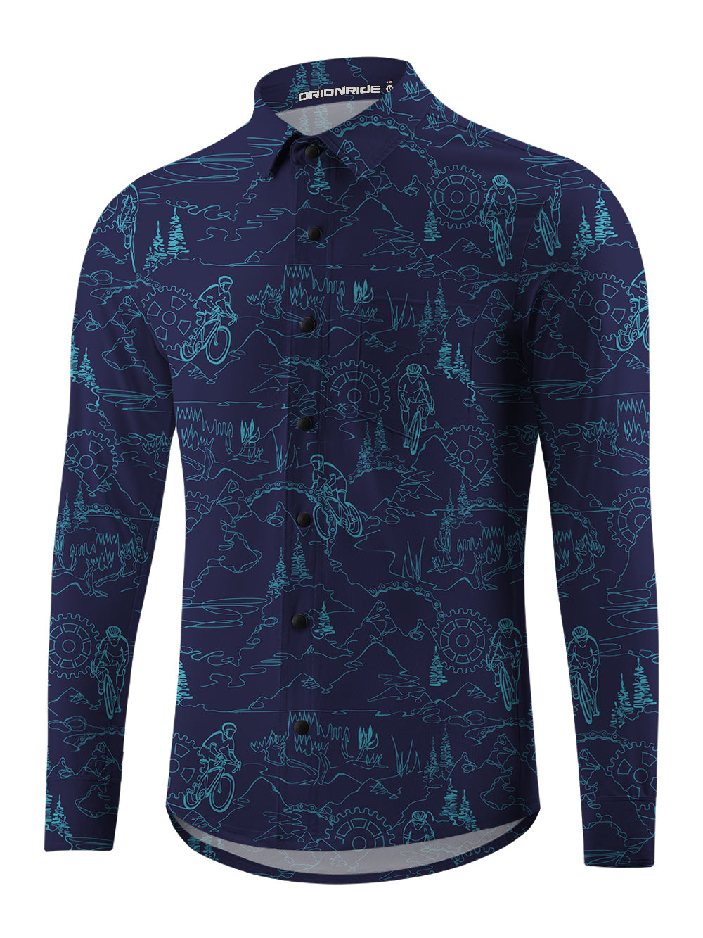 Orionride Line World Men's Stretchy Breathable Long Sleeve Gravel Shirt