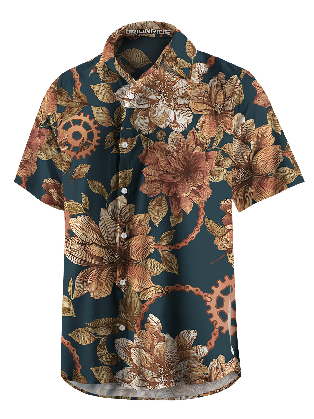 Orionride Memory Of Flowers Zipper Pockets Ultra Lightweight Short Sleeves Gravel Shirt