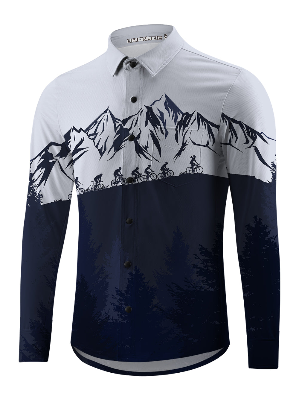 Orionride Riding In Groups Men's Stretchy Breathable Long Sleeve Gravel Shirt