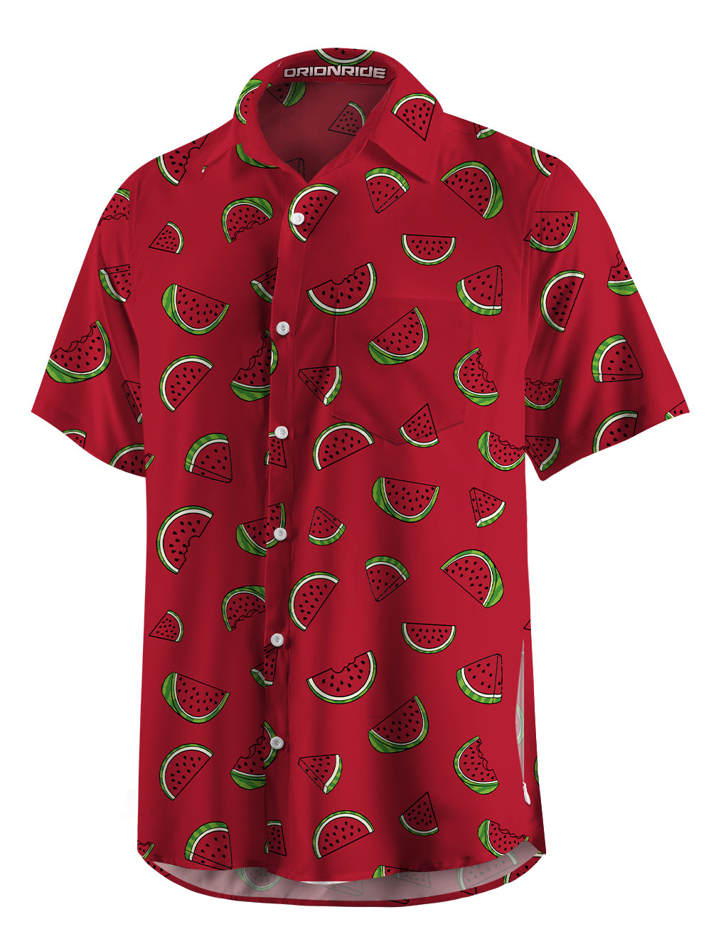 Orionride Fresh Watermelon Zipper Pockets Ultra Lightweight Short Sleeves Gravel Shirt