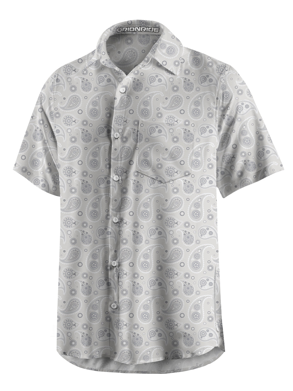 Orionride Cashew Flower Paradise Zipper Pockets Ultra Lightweight Short Sleeves Gravel Shirt
