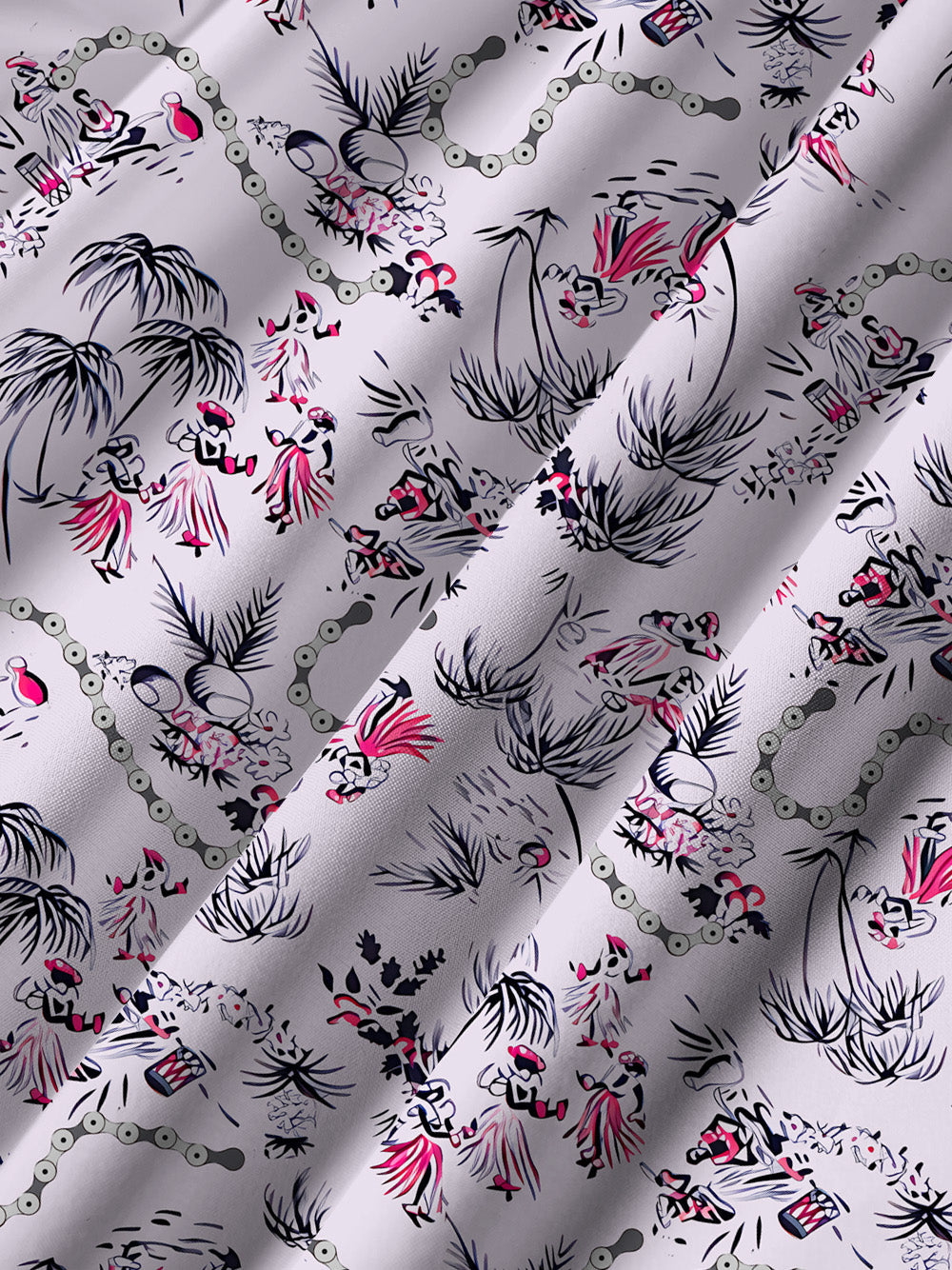 Orionride Chain And Flowers Ultra Lightweight Short Sleeves Hawaiian shirt