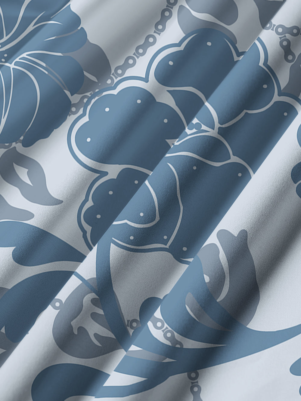 Orionride Blue Floral Zipper Pockets Ultra Lightweight Short Sleeves Gravel Shirt