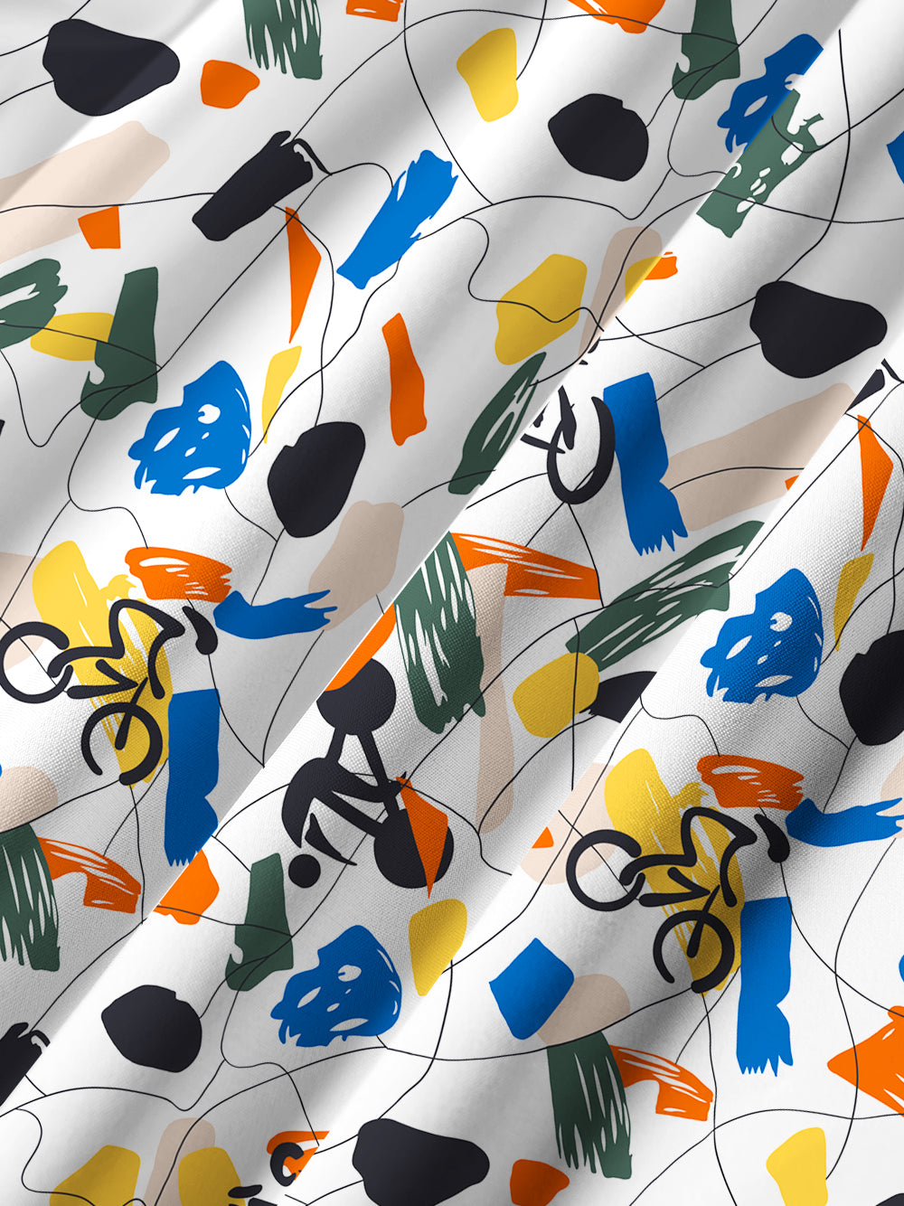 Orionride Short Sleeves Abstract Color Blocks Zipper Pockets Ultra Lightweight Gravel Shirt