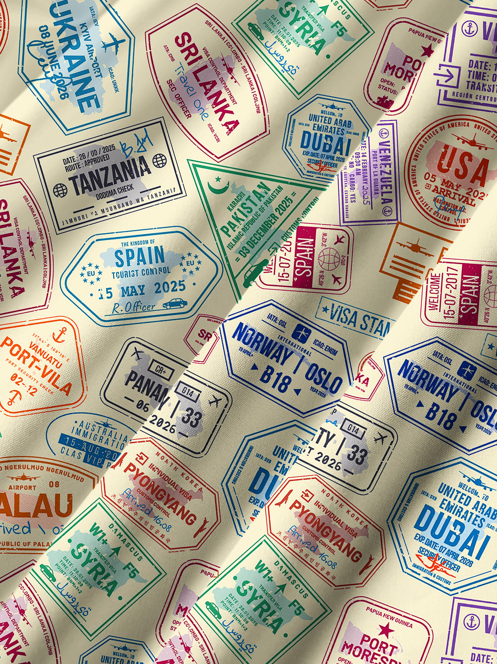 Orionride Colorful Passport Zipper Pockets Ultra Lightweight Short Sleeves Gravel Shirt