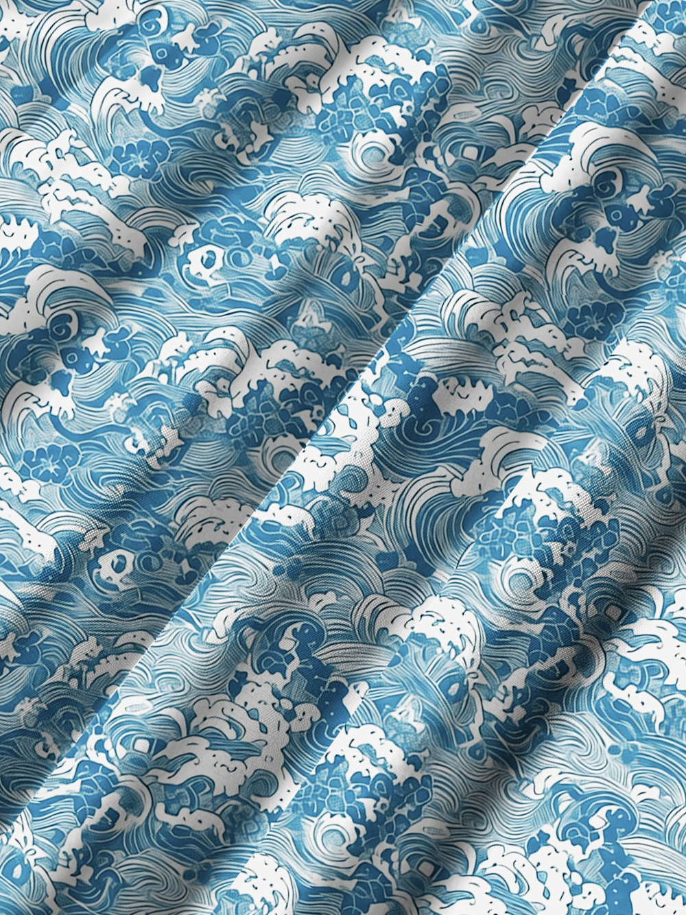 Orionride Sea Waves Zipper Pockets Ultra Lightweight Short Sleeves Gravel Shirt