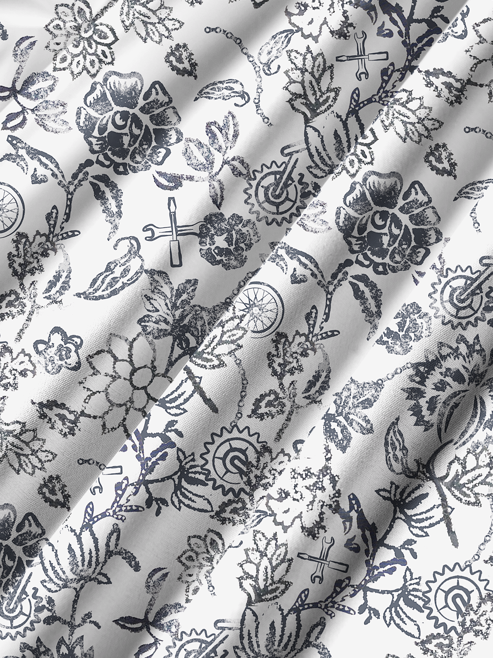 Orionride Line Drawing Flowers Zipper Pockets Ultra Lightweight Short Sleeves Gravel Shirt