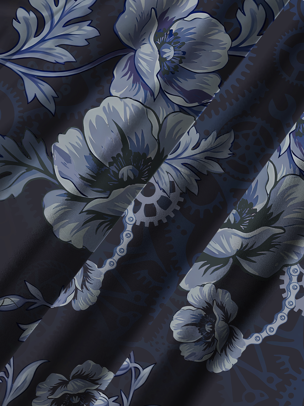 Orionride Dark Floral Pattern Zipper Pockets Ultra Lightweight Short Sleeves Gravel Shirt