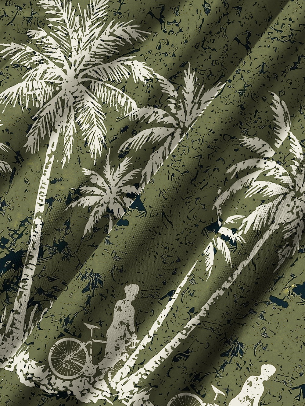 Orionride Coconut Tree Reflection Zipper Pockets Ultra Lightweight Short Sleeves Gravel Shirt